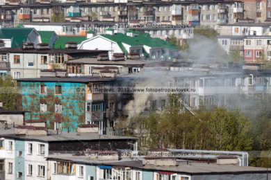 Фотографии пожара в городе Петропавловске-Камчатском