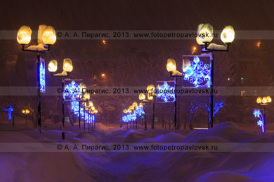 Фотографии праздничной новогодней иллюминации в городе Петропавловске-Камчатском