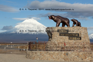 Фотографии памятника "Медведица с медвежонком" в городе Елизово на Камчатке