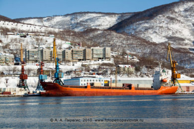 Теплоход "Ньюзенберг" в Петропавловск-Камчатском морском торговом порту