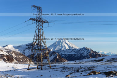 Фотография: высоковольтная линия электропередачи Мутновская ГеоЭС — Центральный энергоузел Камчатского края
