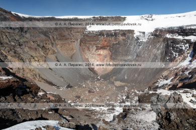 Фотографии кратера вулкана Плоский Толбачик на полуострове Камчатка