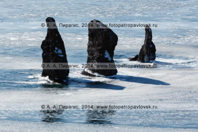Фотографии скал Три Брата в Авачинской губе (Авачинской бухте) на полуострове Камчатка