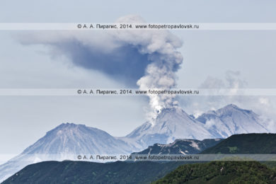 Фотографии извержения вулкана Жупановская сопка на полуострове Камчатка