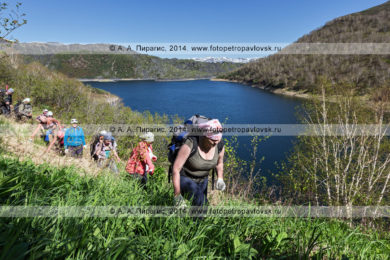 Горное озеро Ангре на полуострове Камчатка