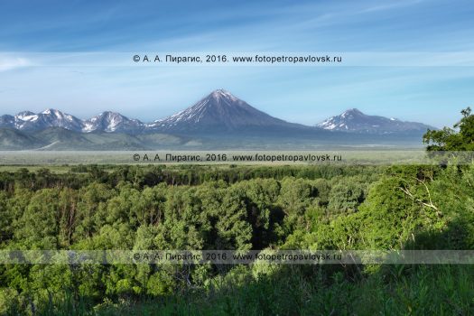 Фотография: Авачинско-Корякская группа вулканов на Камчатке — вулкан Ааг, вулкан Арик, вулкан Корякский, вулкан Авачинский, вулкан Козельский