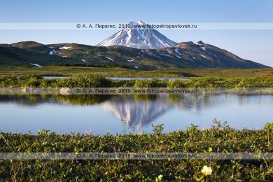 Фотография: Вилючинский вулкан(Vilyuchinsky Volcano) на закате, вид на потухший вулкан Камчатки с юго-запада