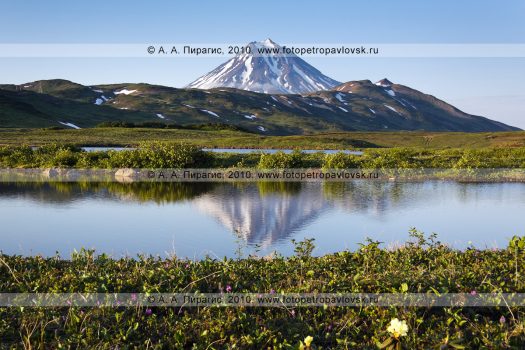 Фотография: Вилючинский вулкан(Vilyuchinsky Volcano) на закате, вид на потухший вулкан Камчатки с юго-запада