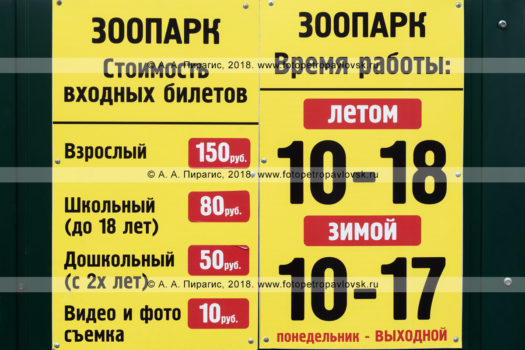 Елизовский зоопарк: стоимость входных билетов, время работы